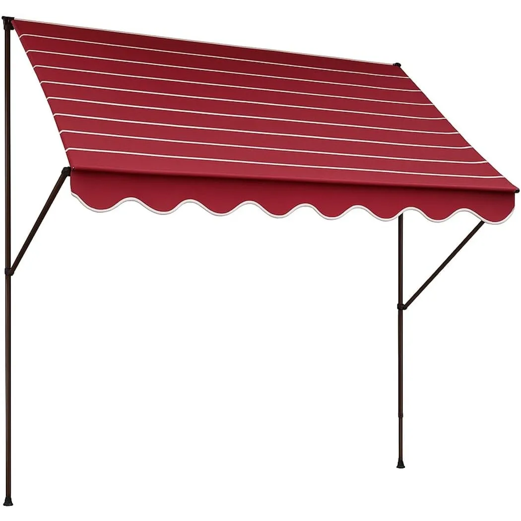 ANGERER Klemmmarkise Exklusiv Bordeaux, 400 cm | Markise für Sonnenschutz, Montage ohne Bohren, ideale Balkonmarkise fü…