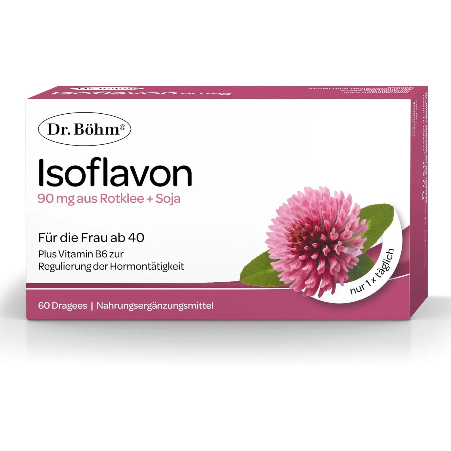 Dr Böhm Isoflavon - Wechseljahre Komplex mit Rotklee, 60 Dragees | Soja-Isoflavone und Vitamin B6 für hormonelle Balanc…
