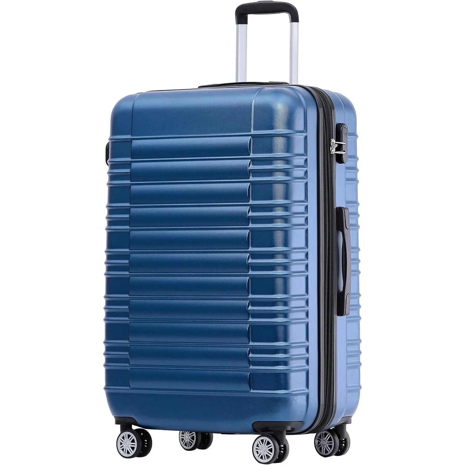 BEIBYE 2088 Zwillingsrollen Reisekoffer Koffer Trolleys Hartschale M-L-XL-Set in 13 Farben, Erweiterbar, (Blau, L)