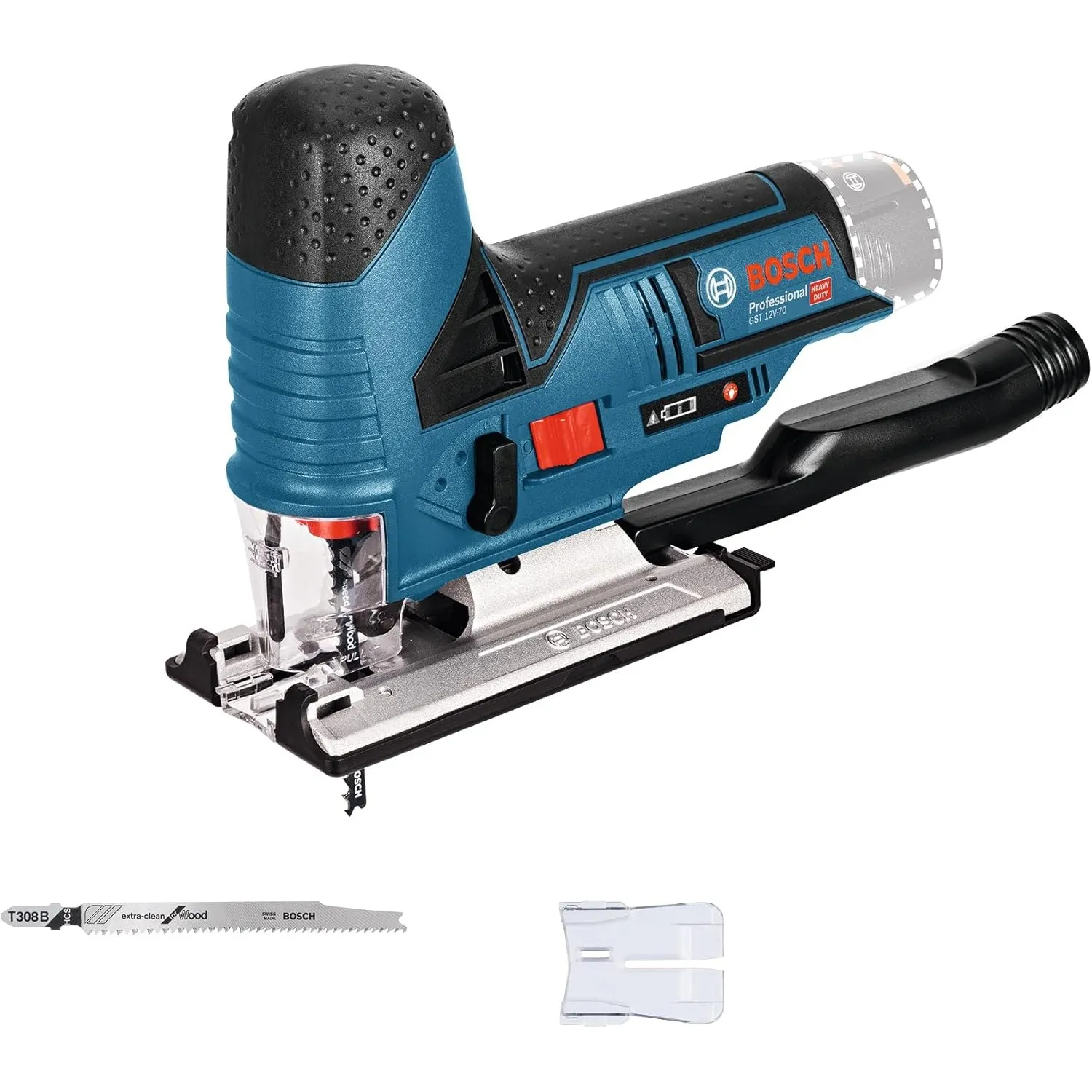 Bosch Professional 12V System Akku Stichsäge GST 12V-70 (Schnitttiefe in Holz: 70mm, inkl. 2x Sägeblatt, Gleitschuh, Sp…