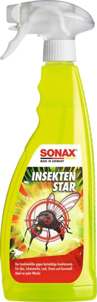 SONAX InsektenStar (750 ml) Insektenentferner löst schnell & schonend selbst hartnäckige & angetrocknete Insektenversch…