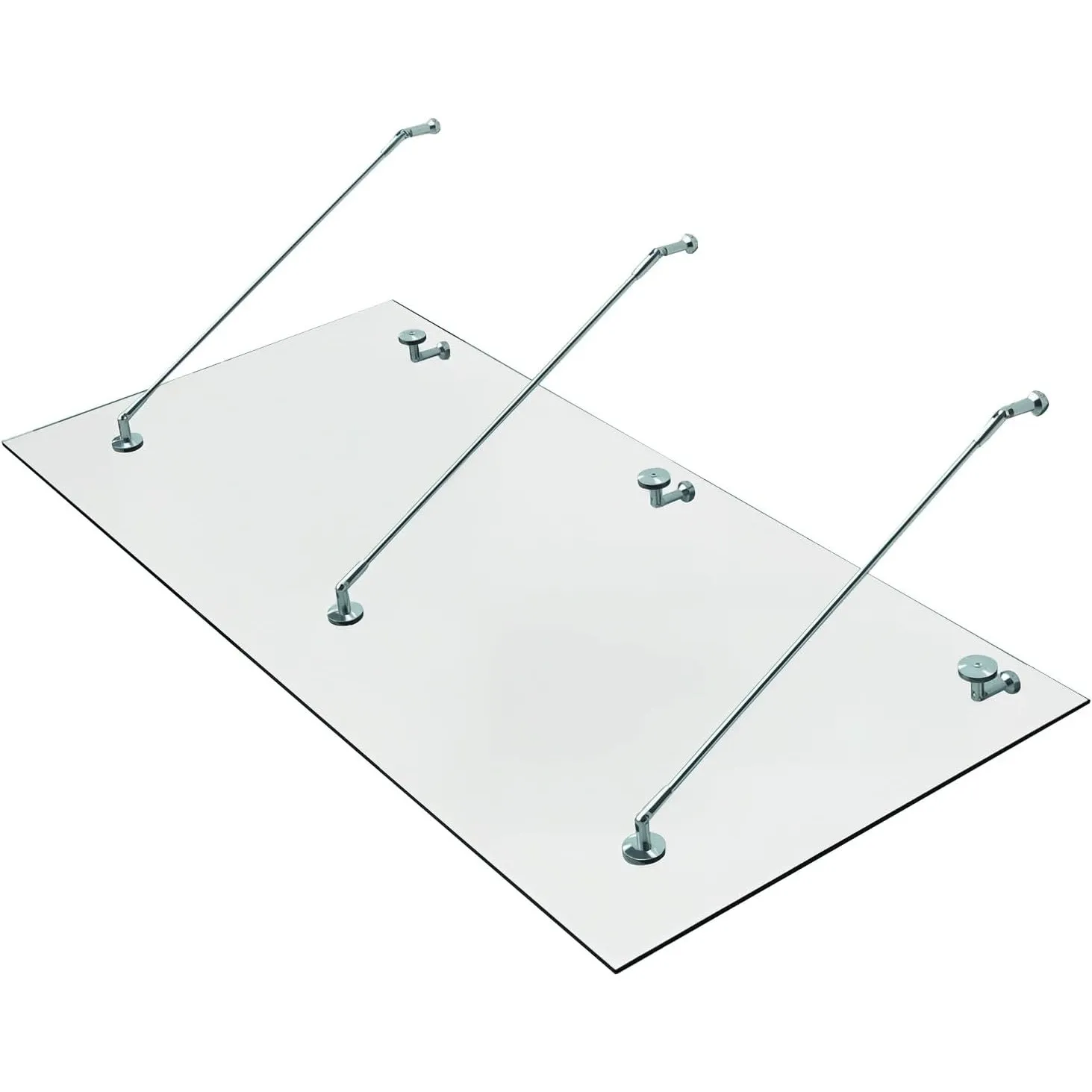 Homcom Vordach Glasvordach Verbundsicherheitsglas 200x90 cm Klarglas | Türvordach, 304 Edelstahl, 3 Größen, L