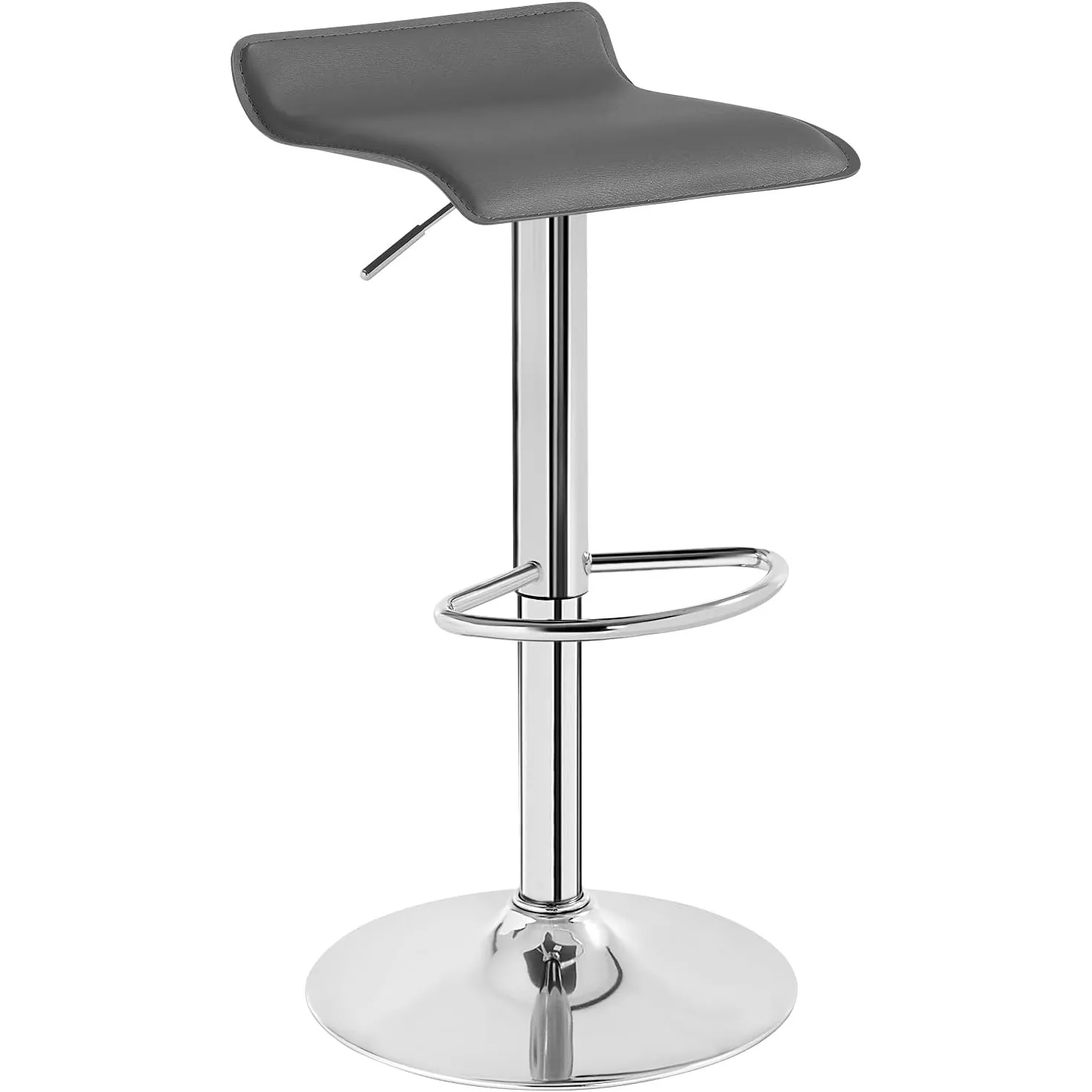 WOLTU Barhocker, Barstuhl Höhenverstellbar, 360° drehbarer, Grau+Silber
