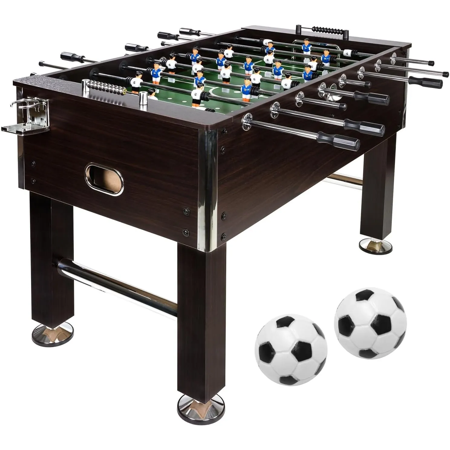 GAMES PLANET Kickertisch Leeds in 6 Farben, Tischfußball, Tischkicker, inkl. 4 Bälle + 2 Getränkehalter, ca. 60kg