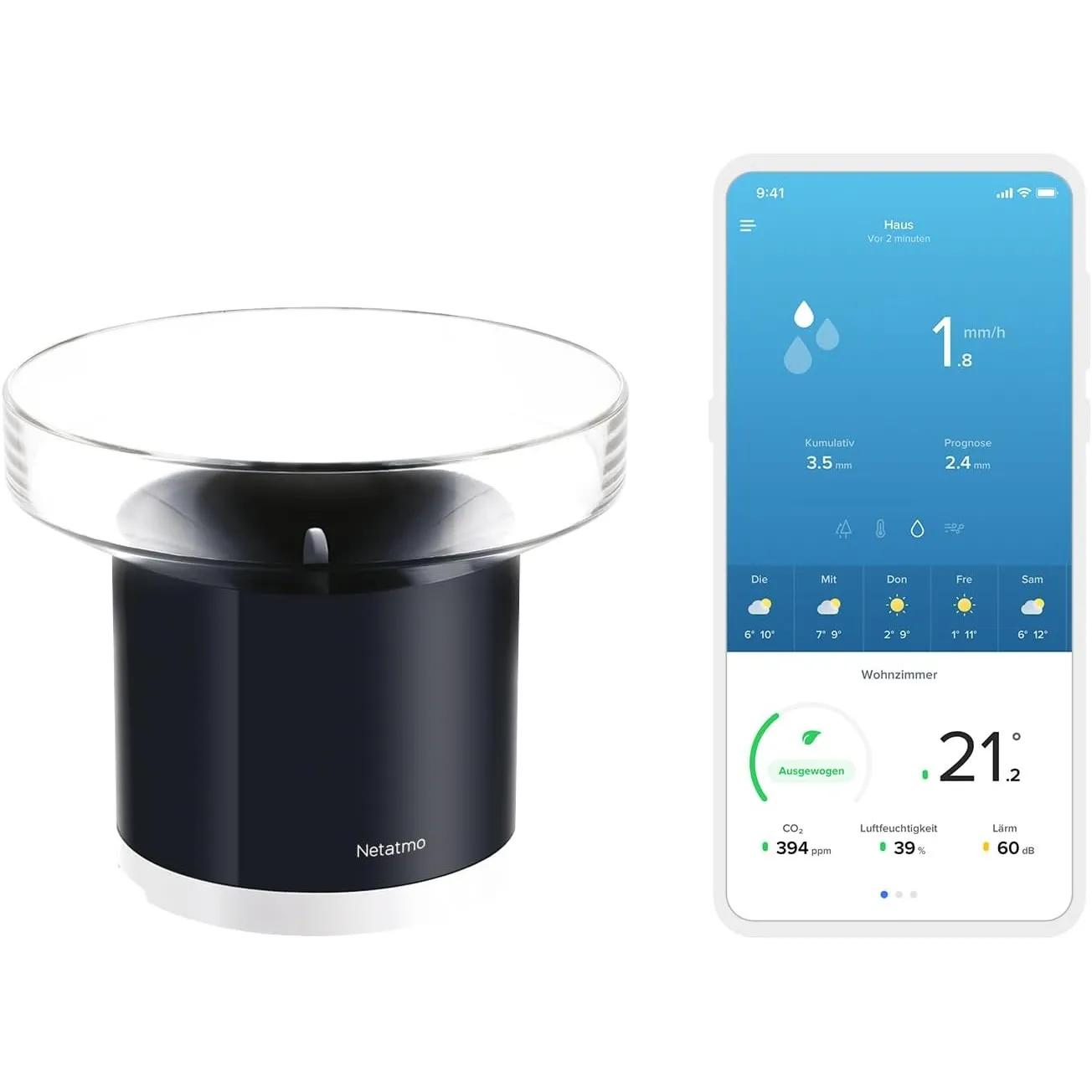 Netatmo Regenmesser Funk für die Netatmo Wetterstation, NRG01-WW