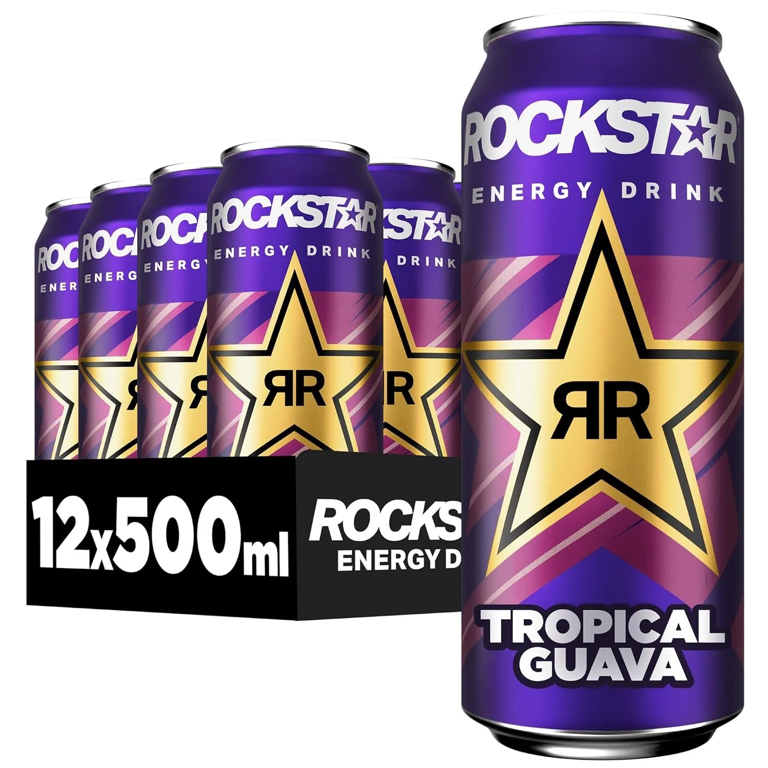 Rockstar Energy Drink Tropical Guava Geschmack, 12x500ml – koffeinhaltig