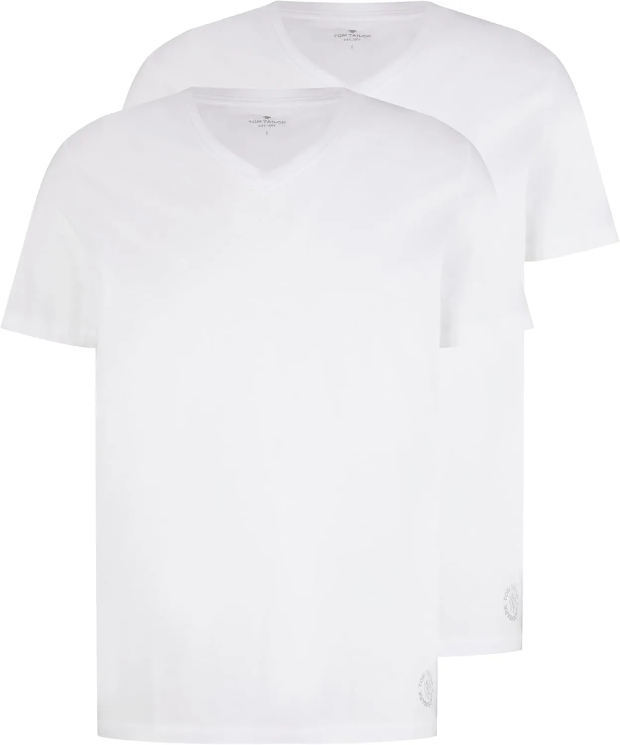 TOM TAILOR Herren Doppelpack T-Shirt mit V-Ausschnitt