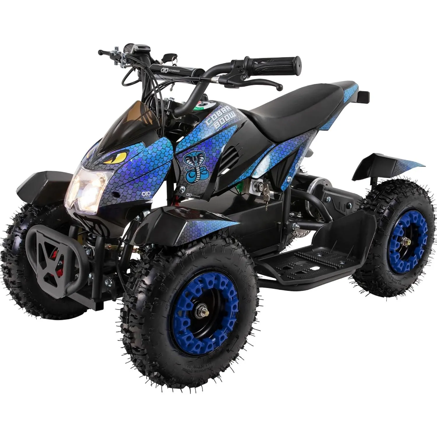 Actionbikes Motors Kinder Quad Elektro ATV Cobra (Schwarz/Blau)