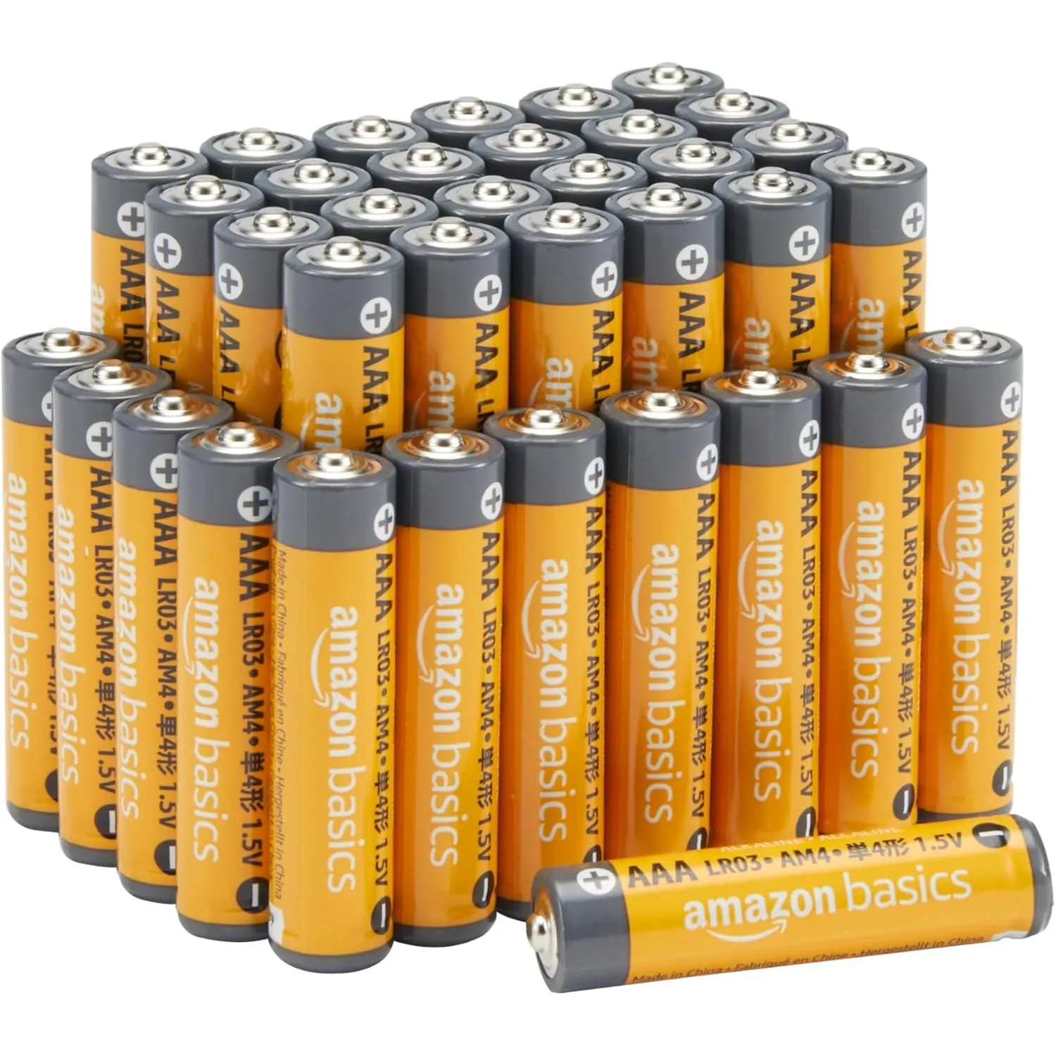 Amazon Basics AAA-Alkali-Hochleistungsbatterien, 1,5 V, 10 Jahre lagerfähig, 36 Stück