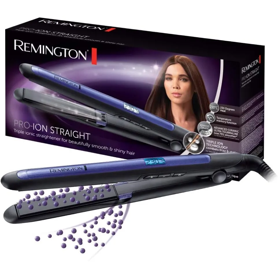 Remington Glätteisen [dreifache Ionen-Technologie: weniger Frizz & statische Aufladung] Pro-Ion (Ultra-Turmalin-Keramik…