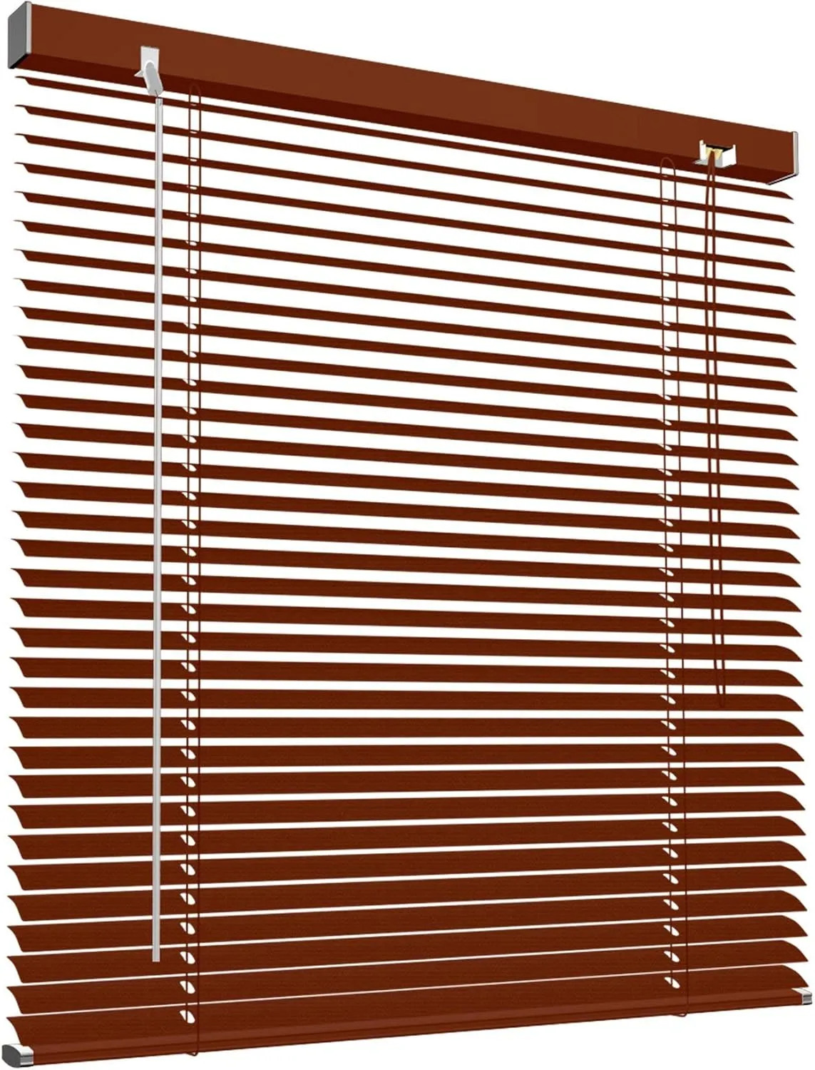 Victoria M. Aluminium Jalousie 70 x 130 cm, holzdunkel, Jalousie ohne Bohren, inkl. Klemmclips