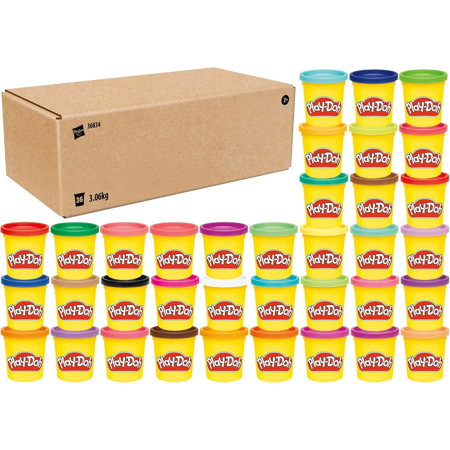 Play-Doh 36 Mega Pack, Knete für kreatives Spielen, für Kinder ab 2 Jahren 36834 Mehrfarbig 36er Pack, mehrfarbig sorti…