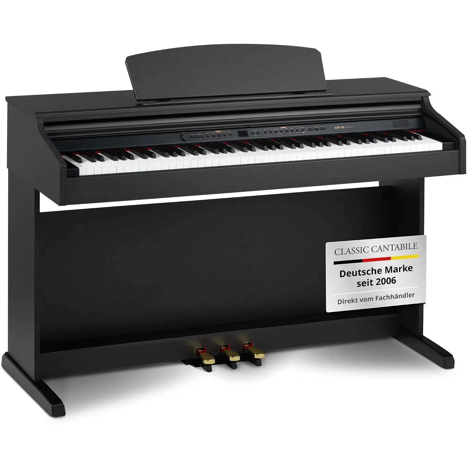 Classic Cantabile DP-50 E-Piano - Digital Piano 88 Tasten mit Hammermechanik, 14 Voices, Kopfhöreranschlüsse, USB, 3 Pe…