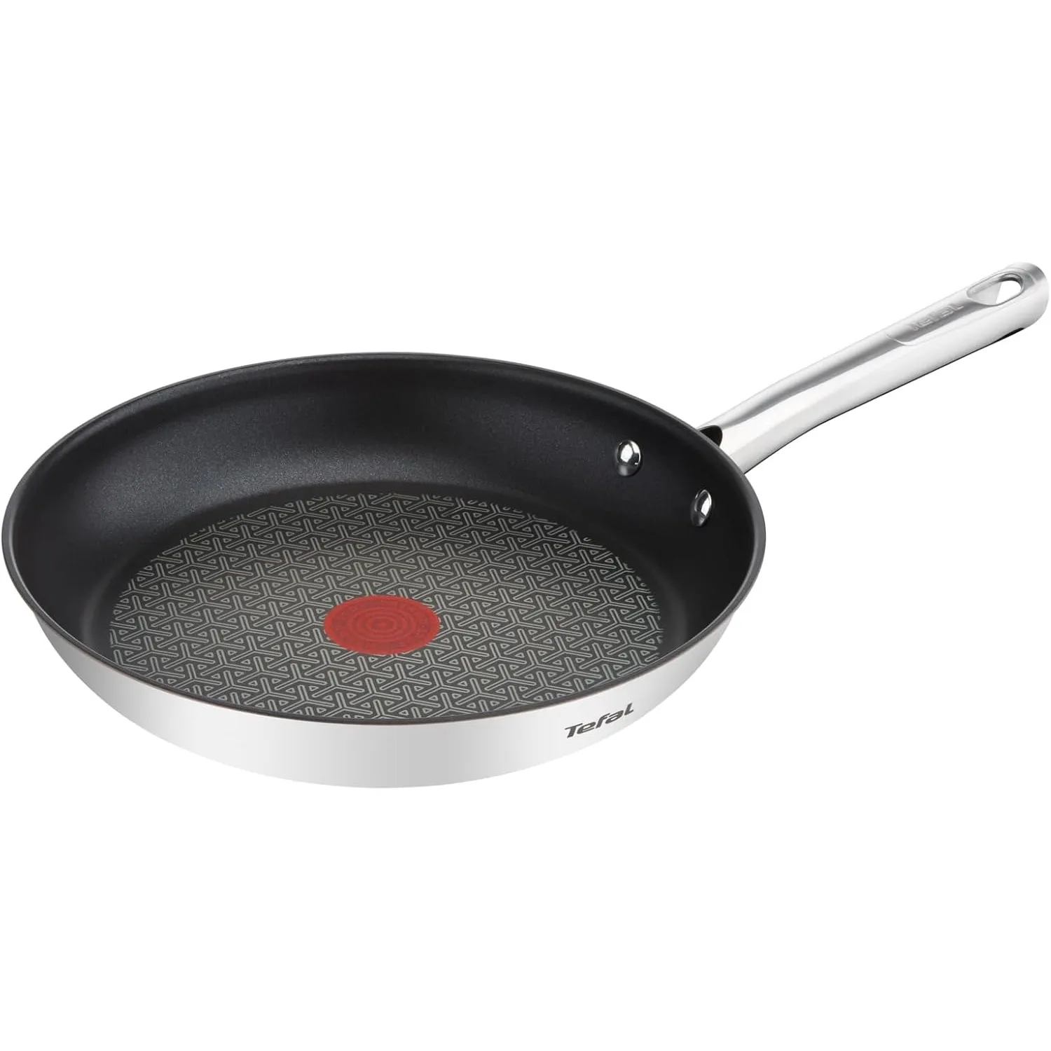 Tefal Duetto Bratpfanne 32 cm Induktion, Edelstahlpfanne mit Antihaftversiegelung, Thermo-Signal bei idealer Brattemper…