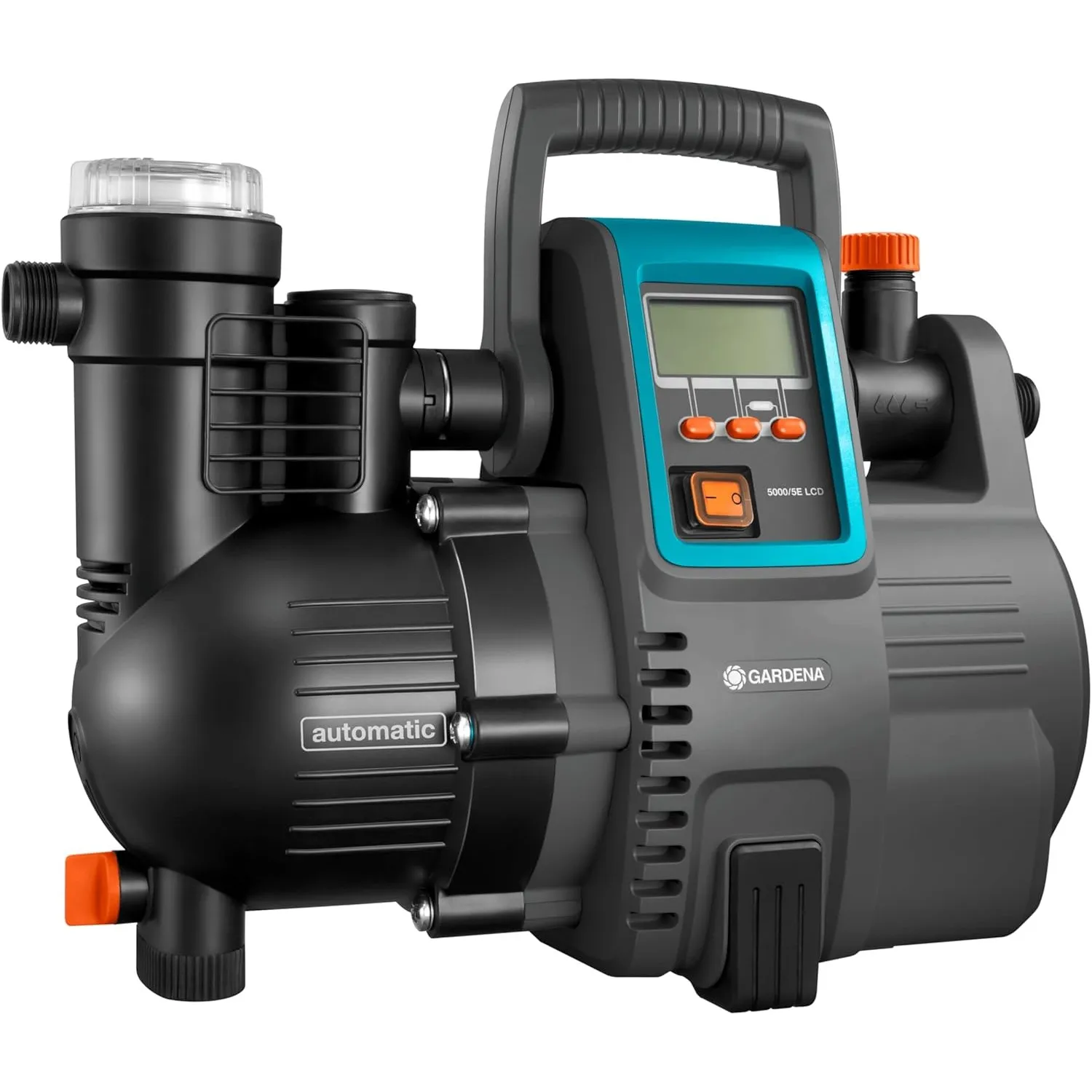Gardena Comfort Hauswasserautomat 5000/5E LCD: Hauswasserpumpe mit LC-Display, energiesparend, Fördermenge 5000 l/h, 13…