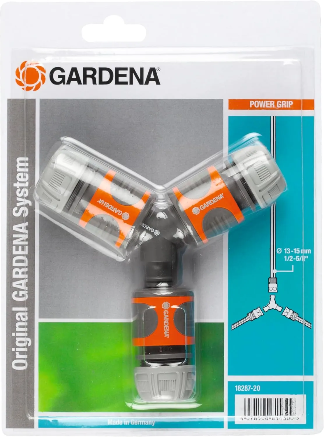 Gardena Abzweig-Satz für 13 mm (1/2 Zoll)- und 15 mm (5/8 Zoll)-Wasserschläuche: Wasserdichter Abzweig-Verbinder für ei…