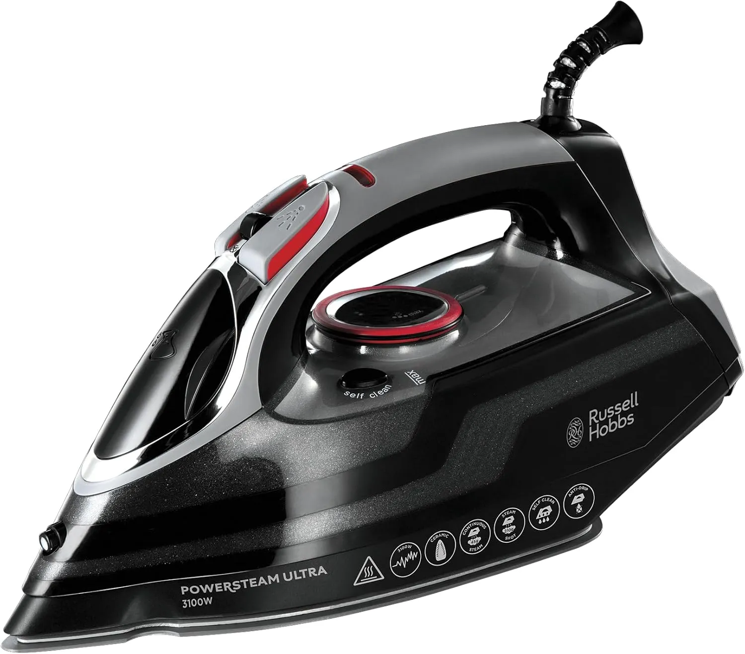Russell Hobbs Dampfbügeleisen [3100W, 210 g Extra-Dampfstoß] Bügeleisen Power (350ml Wassertank, Keramik Bügelsohle, Se…