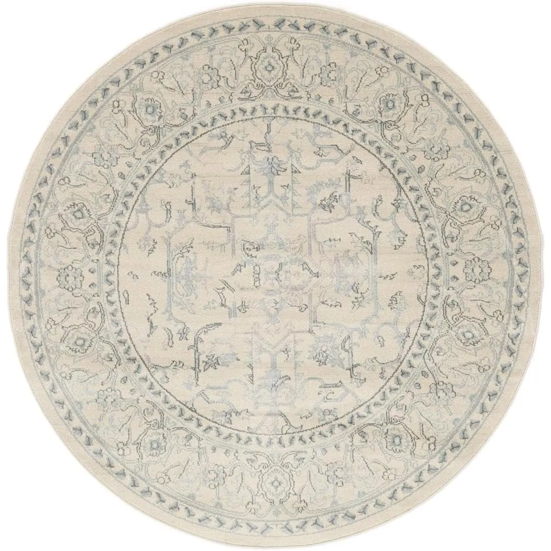 RugVista Ziegler Manhattan Teppich, Ø 150 cm, Beige/Hell Blau