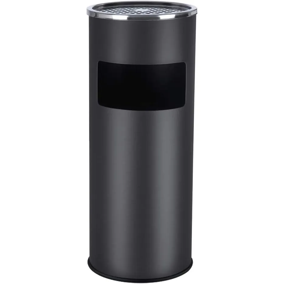 SONGMICS Mülleimer, Standaschenbecher, mit Inneneimer, 30 Liter, aus Stahl