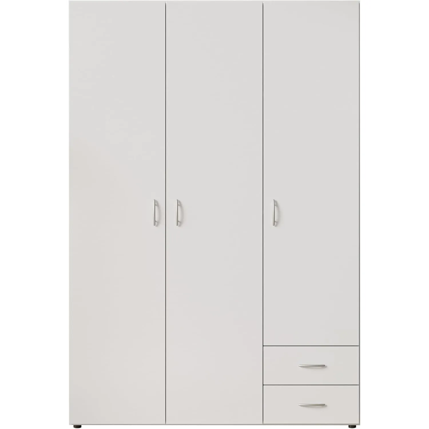 BASE Kleiderschrank Schrank Drehtürenschrank in Weiß 120 x 177 x 52 cm | Schlafzimmerschrank mit 3 Türen für viel Staur…