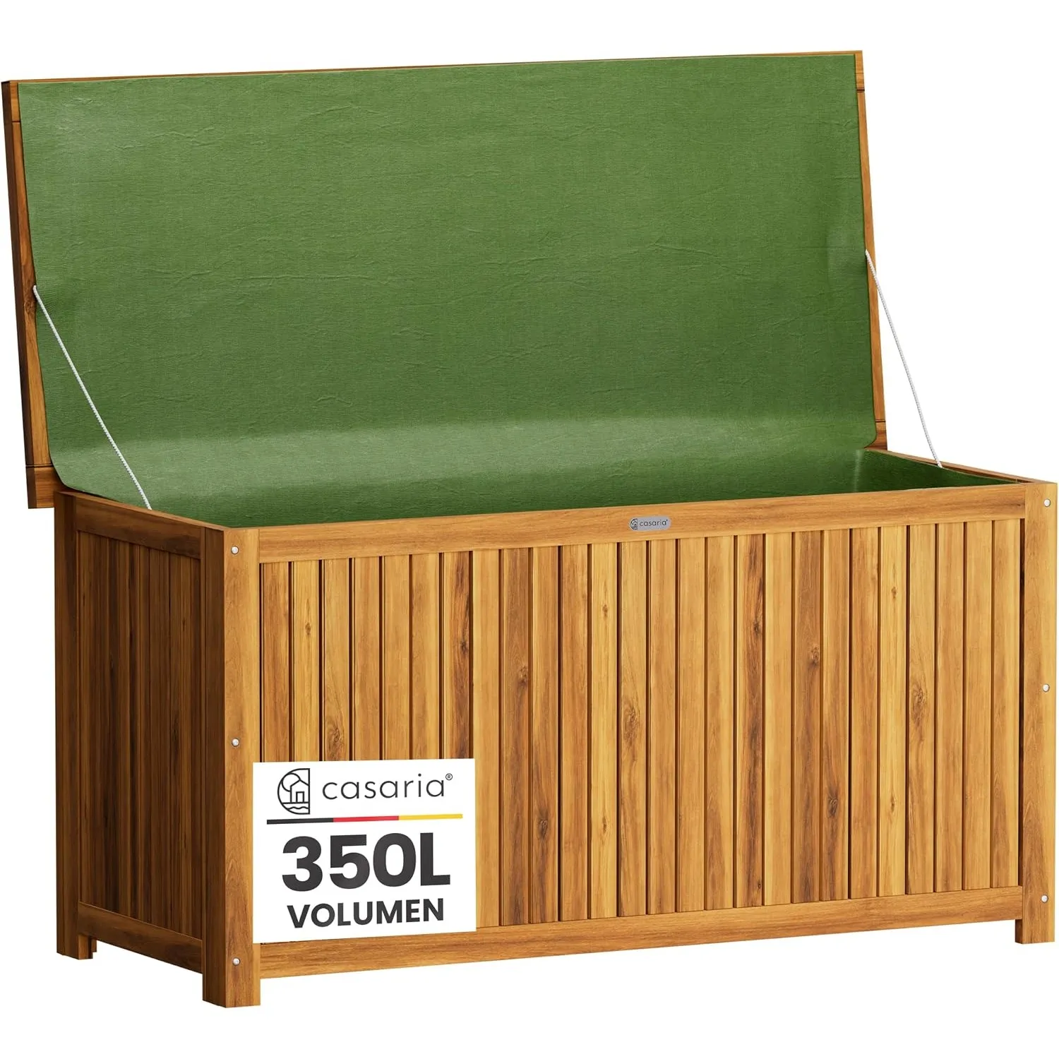 CASARIA Gartenbox aus Holz, mit Innenplane, Sitzfunktion, FSC®-Zertifiziert