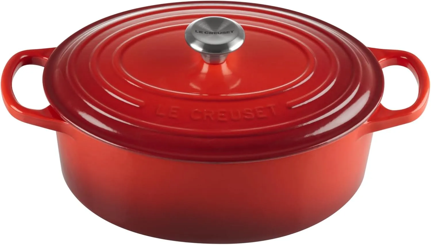 Le Creuset Signature Gusseisen-Bräter mit Deckel, Ø 27 cm, Oval, Für alle Herdarten und Induktion geeignet, Volumen: 4,…