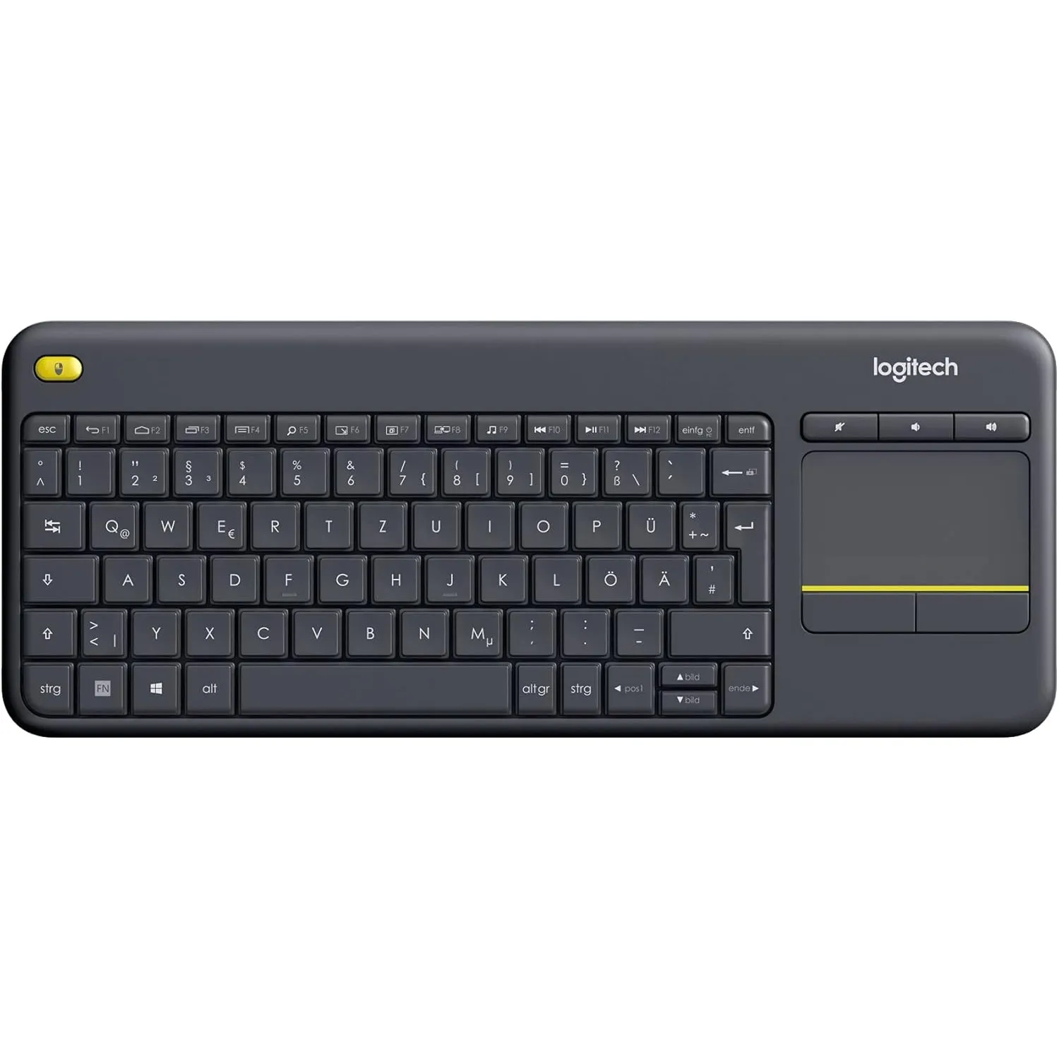 Logitech K400 Plus Kabellose Touch-TV-Tastatur mit integriertem -DEU QWERTZ