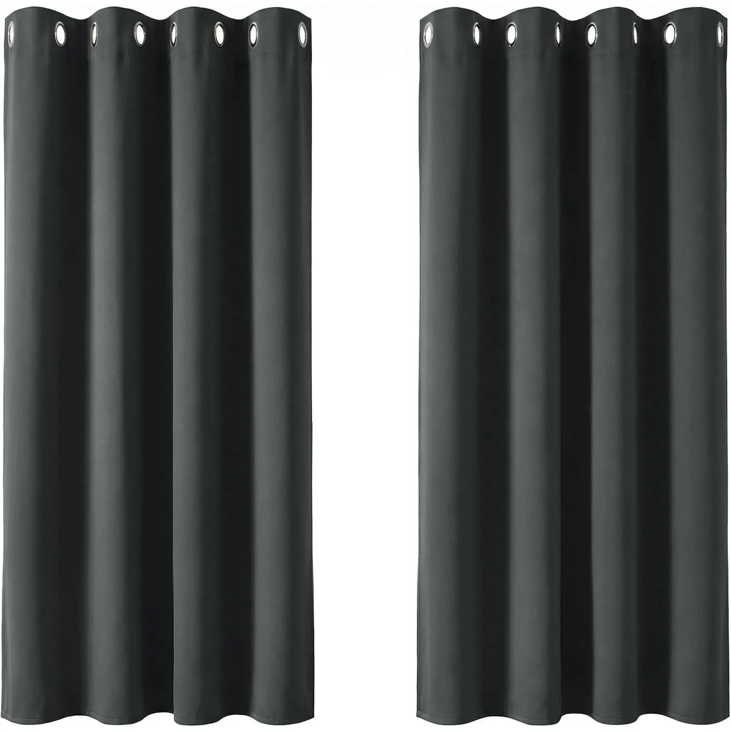 Deconovo Gardinen Verdunkelnd Thermovorhang Hitzeschutz Curtain Dunkelgrau