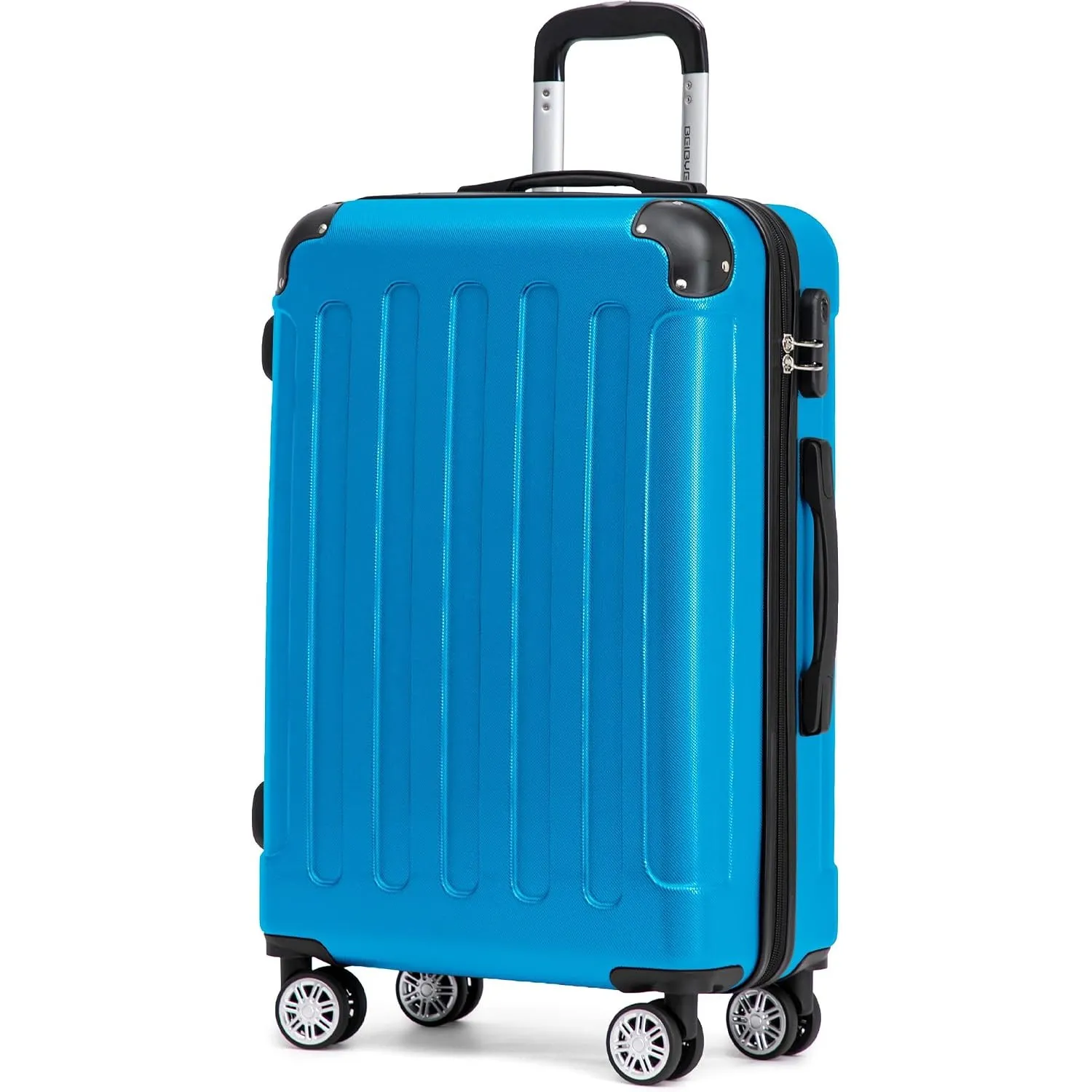 BEIBYE Reisekoffer L 66 cm – Hartschalenkoffer aus ABS mit Doppelrollen für Urlaubsreisen, Turquoise