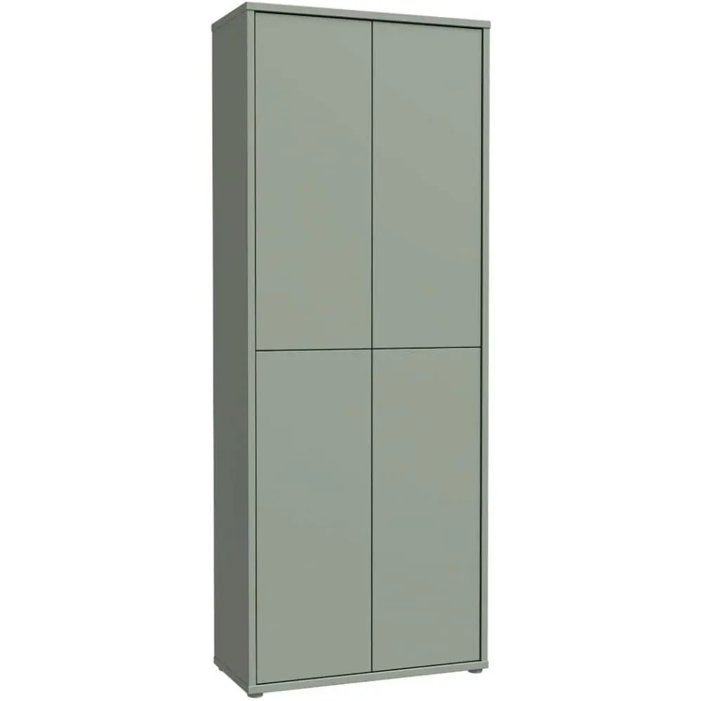 Forte Alice Springs Schuhschrank 70 80, moderner Flurschrank mit 4 Türen und 8 Einlegeböden, Holzwerkstoff, Salbei, 74,…