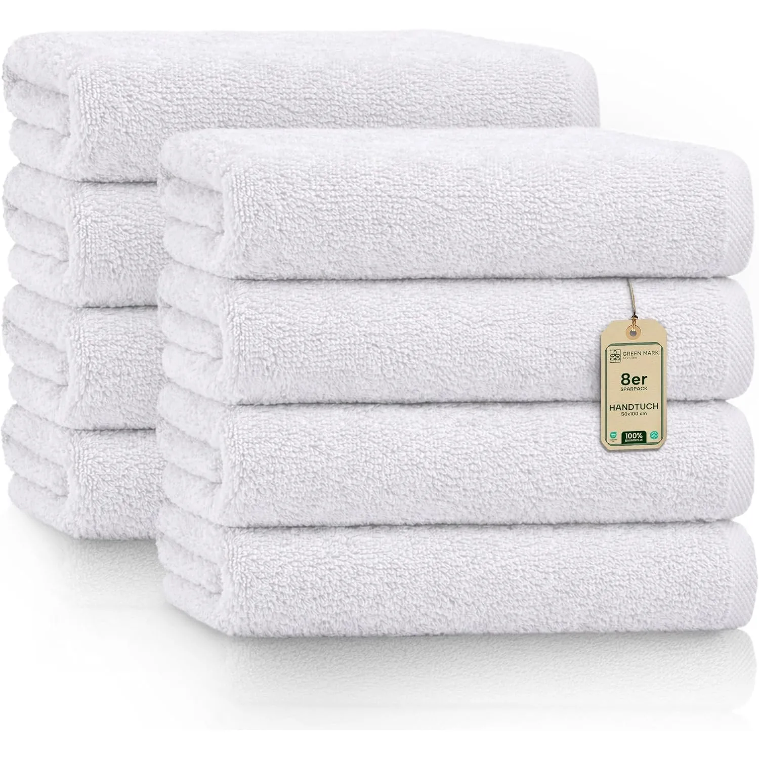 NatureMark Handtücher - Set mit 8 Stück – 100% Baumwolle, Weich & Saugfähig, Premium Qualität für Badezimmer, Spa und F…