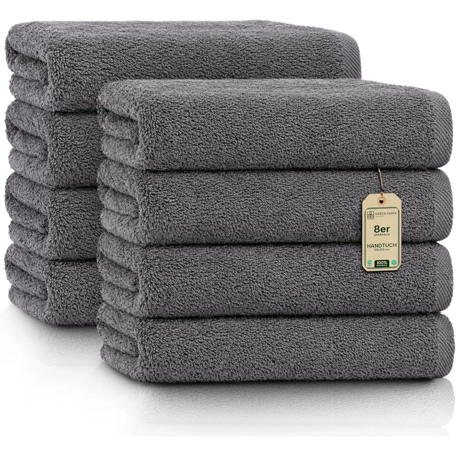 NatureMark Handtücher - Set mit 8 Stück – 100% Baumwolle, Weich & Saugfähig, Premium Qualität für Badezimmer, Spa und F…