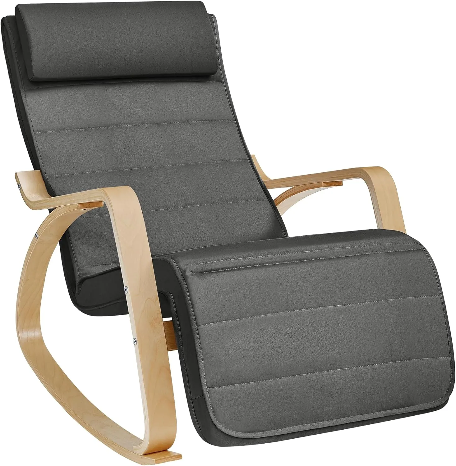 Songmics Rocking Chair Relaxing Chair 5-Way Adjustable Foot Rest Load Capacity