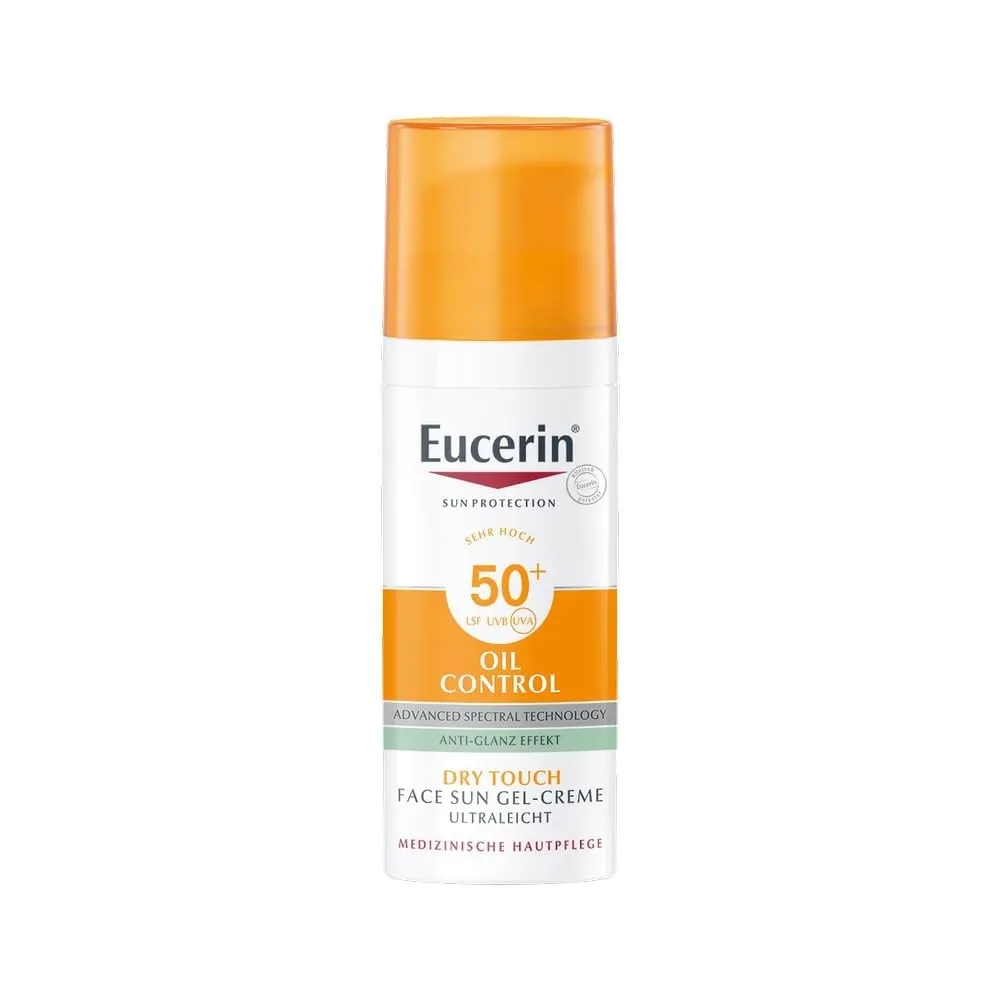 Eucerin Oil Control Sun Face Gel-Creme LSF 50+ 50 ml, Sonnencreme | Sonnenschutz mit UVA-/UVB-Filtern für fettige, zu A…