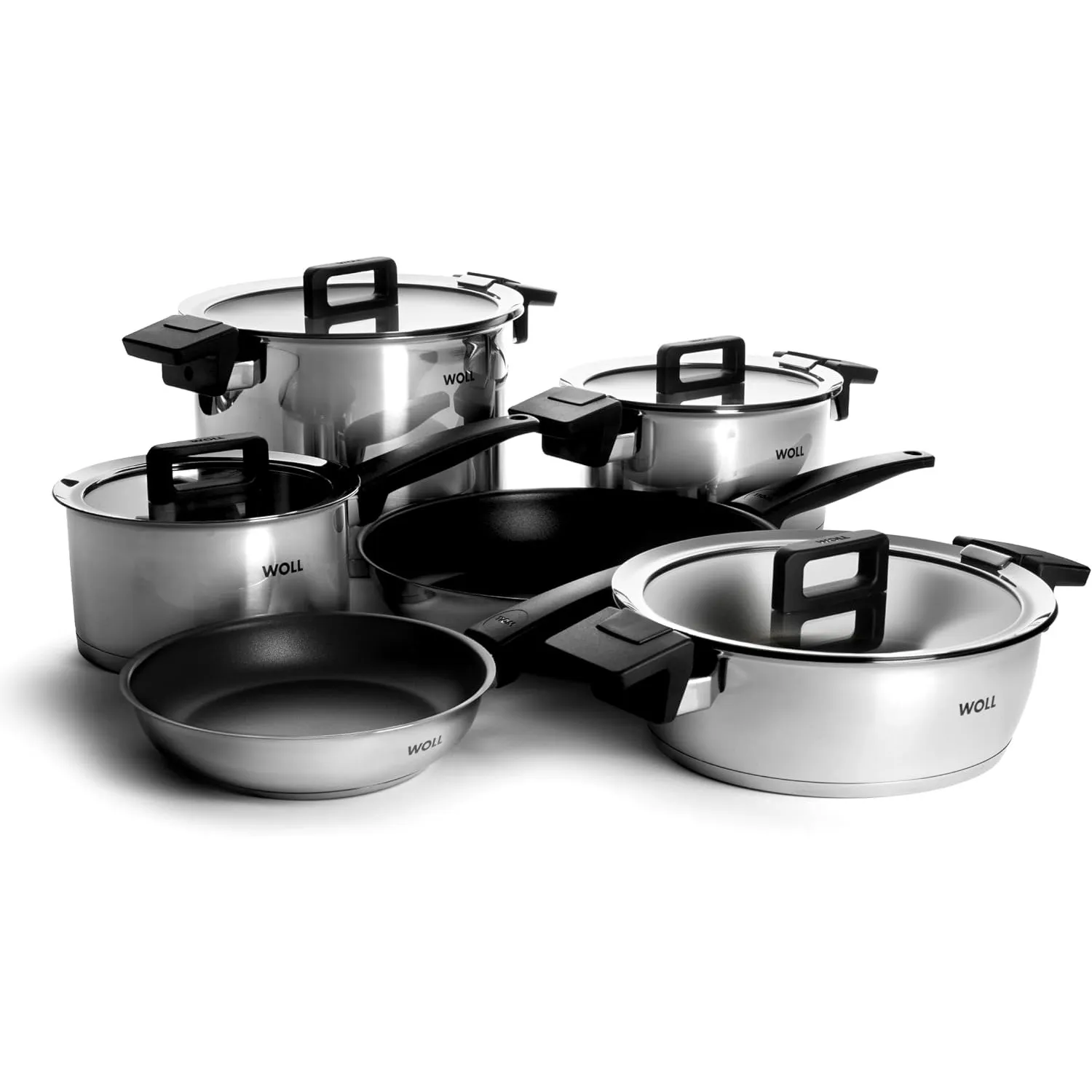WOLL – Concept Topf- & Pfannenset 10-tlg. Edelstahl – Induktion – für alle Herdarten – backofenfest bis 200 °C – komple…