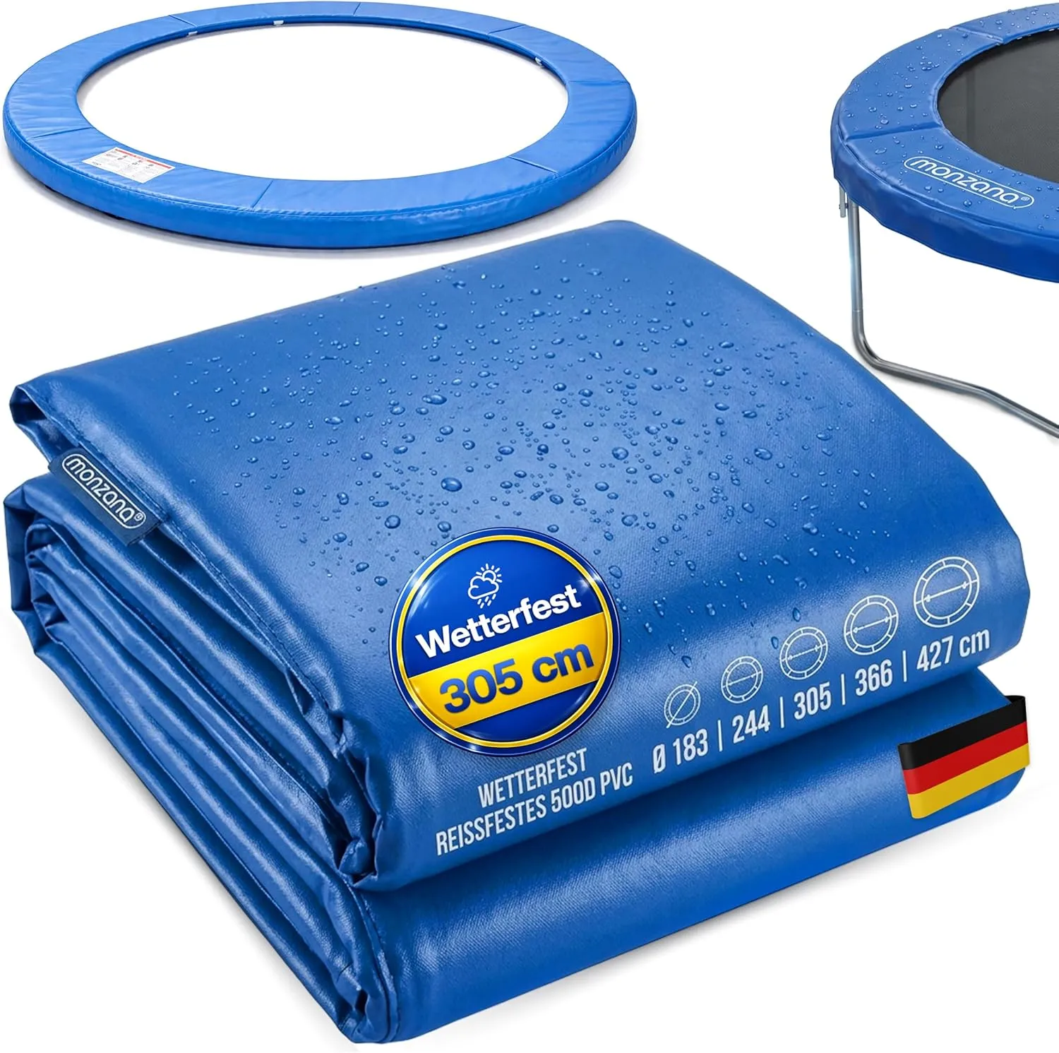 Monzana Trampoline Edge Cover Diameter 183 244 305 366 427 cm 30 cm Wide 100% UV-Resistant Tear-Resistant Weatherproof …