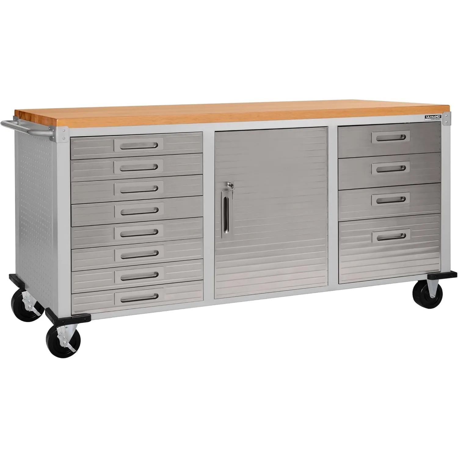 Seville Classics UltraHD Fahrbare Werkbank mit 12 Schubladen, für Büro, Garage, Werkstatt, 182,9 x 50,8 x 95,2 cm, Gran…