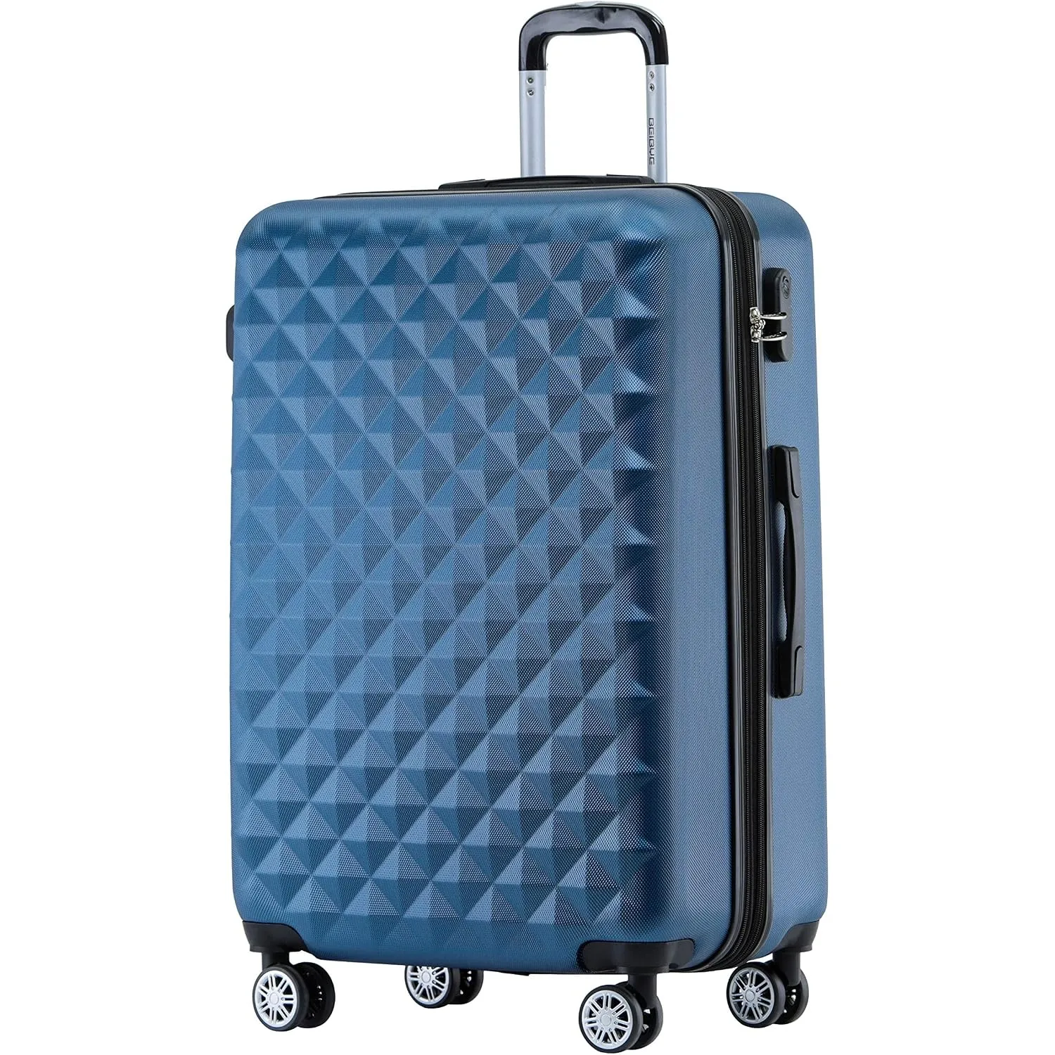 BEIBYE Zwillingsrollen 2066 Hartschale Trolley Koffer Reisekoffer Gepäck M-L-XL-Set (Blau, L)