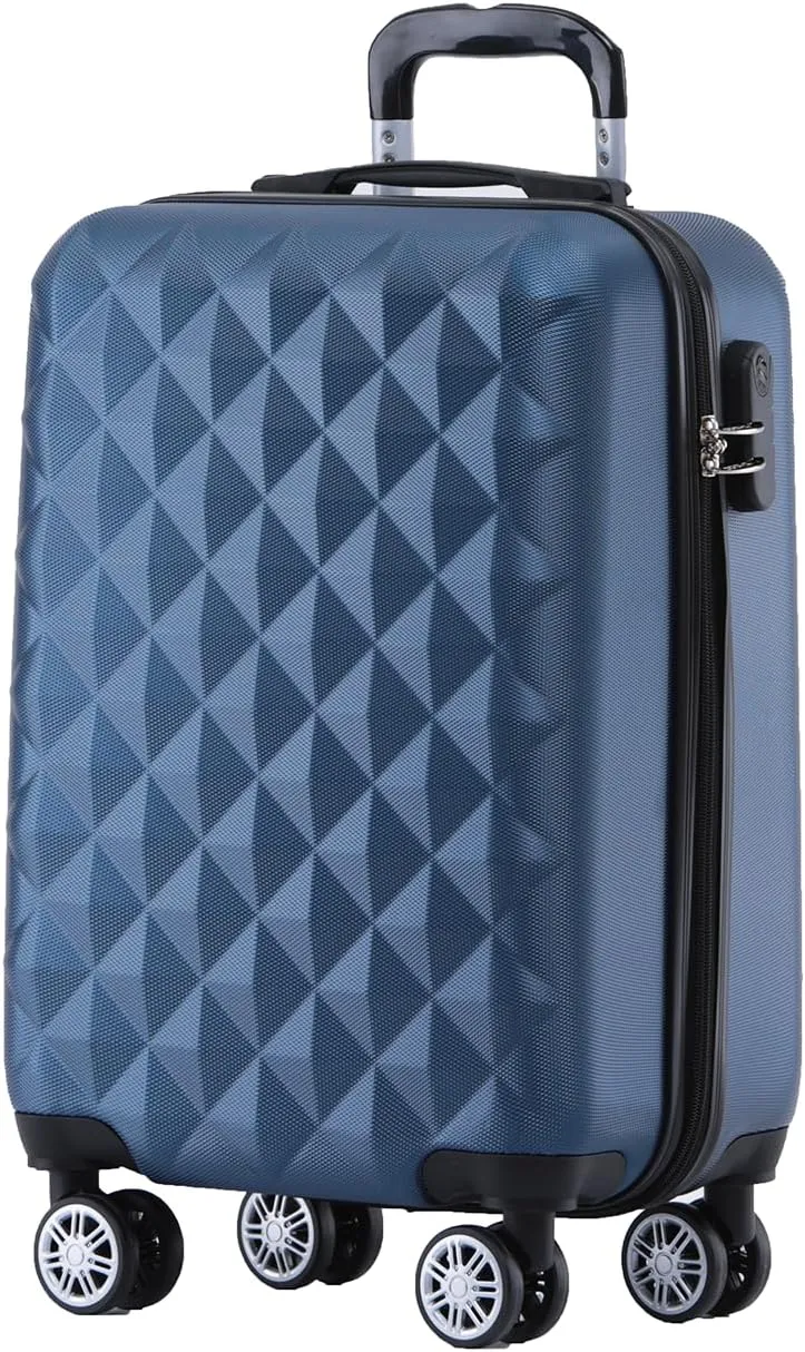 BEIBYE Zwillingsrollen 2066 Hartschale Trolley Koffer Reisekoffer Gepäck M-L-XL-Set (Blau, M)