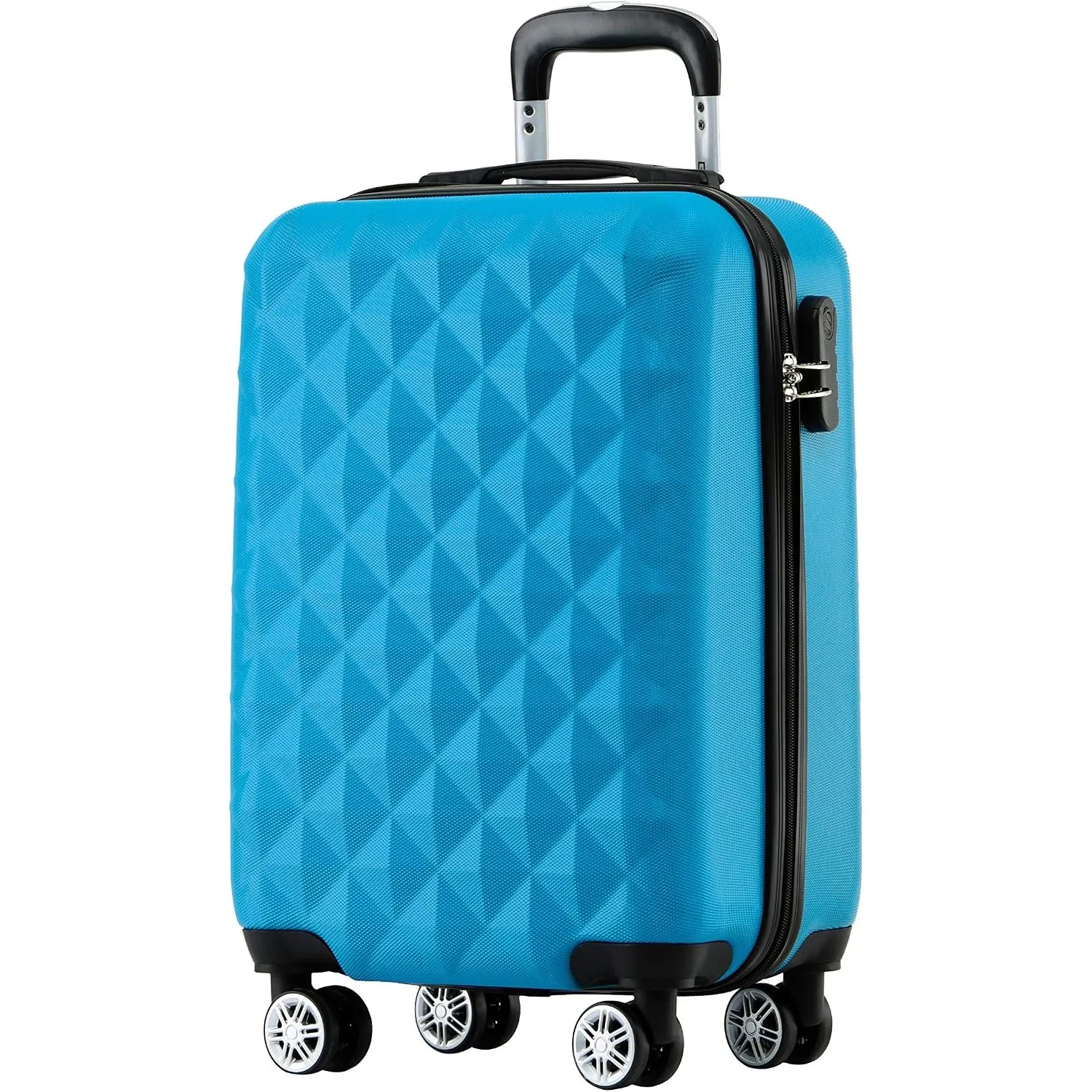 BEIBYE Zwillingsrollen 2066 Hartschale Trolley Koffer Reisekoffer Gepäck M-L-XL-Set (Türkis, M)