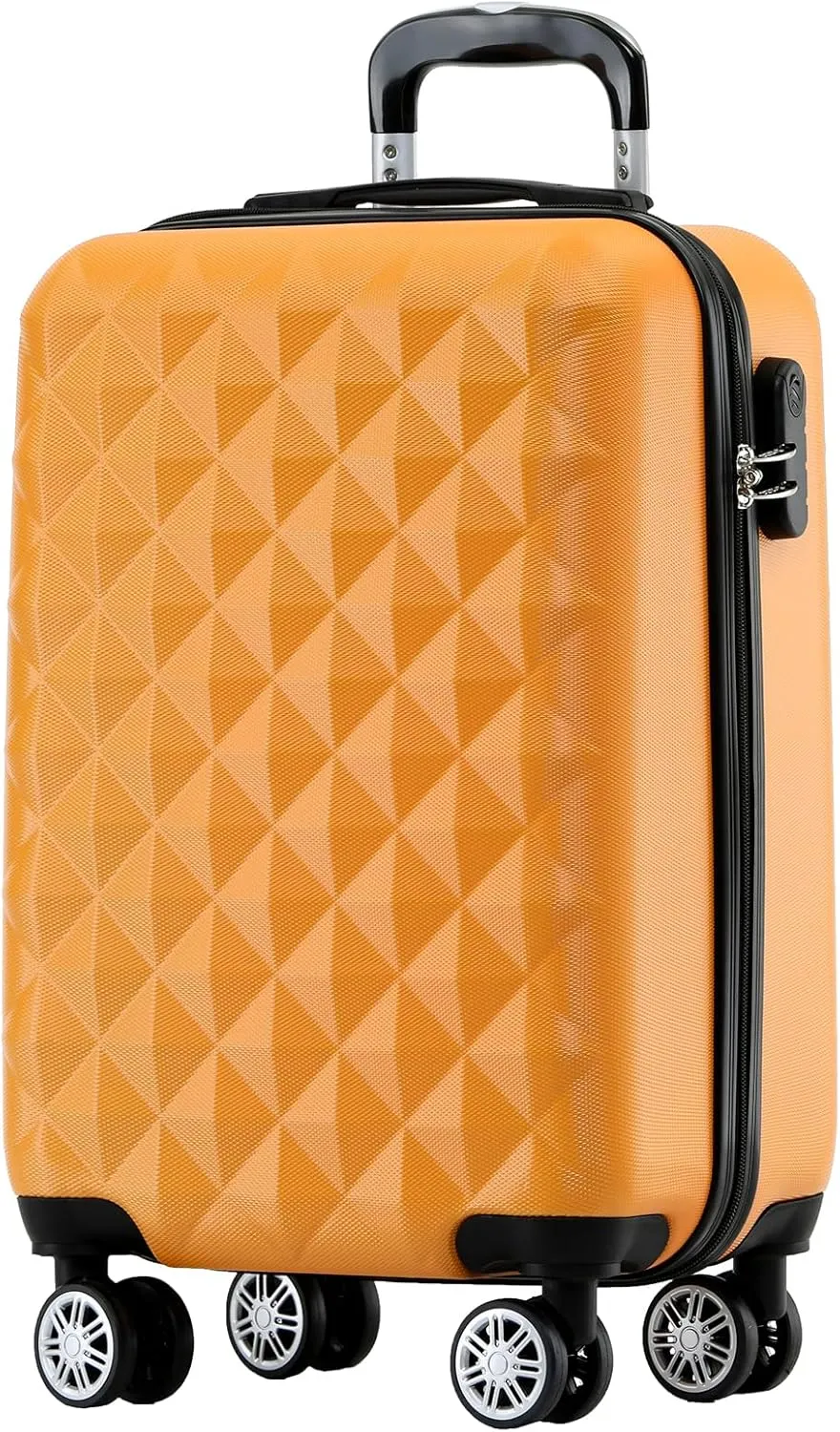 BEIBYE Zwillingsrollen 2066 Hartschale Trolley Koffer Reisekoffer Gepäck M-L-XL-Set (Orangen, M)