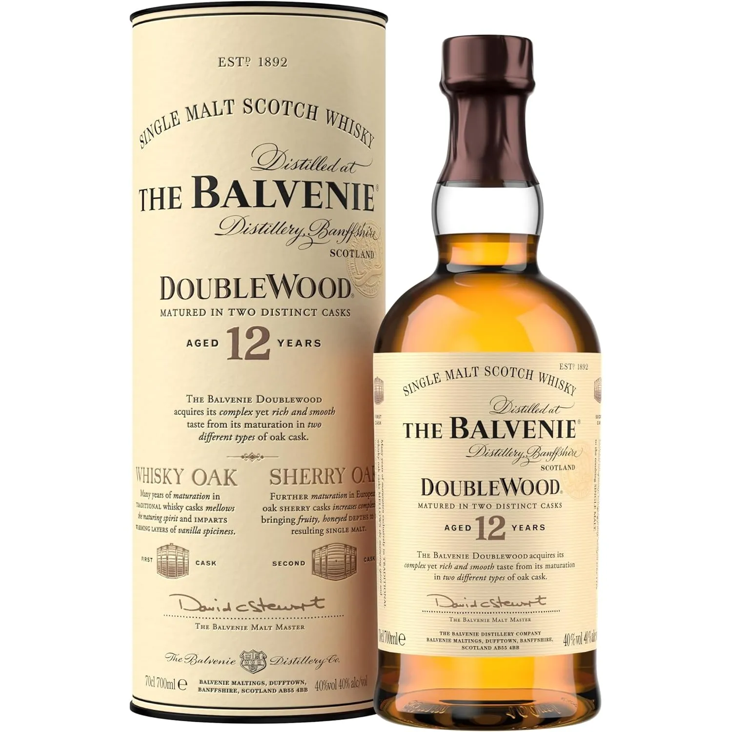 The Balvenie DoubleWood 12 Jahre Single Malt Scotch Whisky, 70cl
