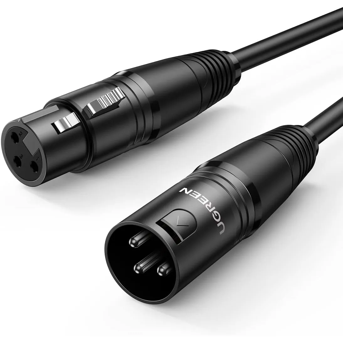 UGREEN XLR-Kabel, XLR-Lautsprecherkabel, 3-poliges Stereo-Mikrofonkabel, Stecker auf Buchse, Verlängerung für Heimstudi…