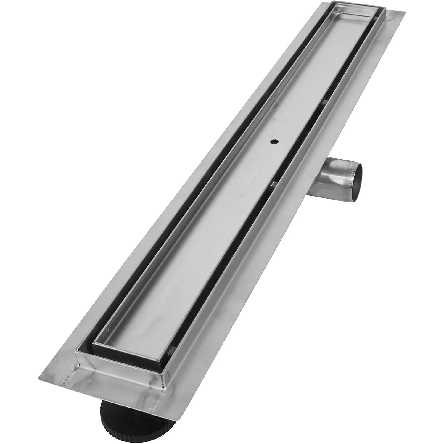 VILSTEIN Duschrinne 60cm | Befliesbar | Edelstahl Bodenablauf Komplettset | Extra flach | Siphon mit Geruchsstop | Haar…
