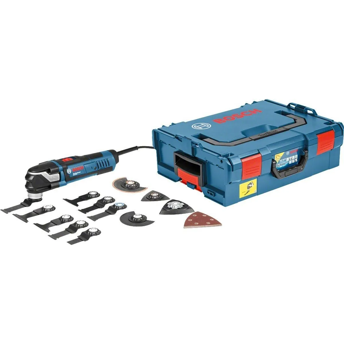 Bosch Professional 0601231001 Multi-Tool GOP 40-30 (inkl. 9xStarlock BIM Tauchsägeblätter, Starlock Carbid-RIFF Schleif…