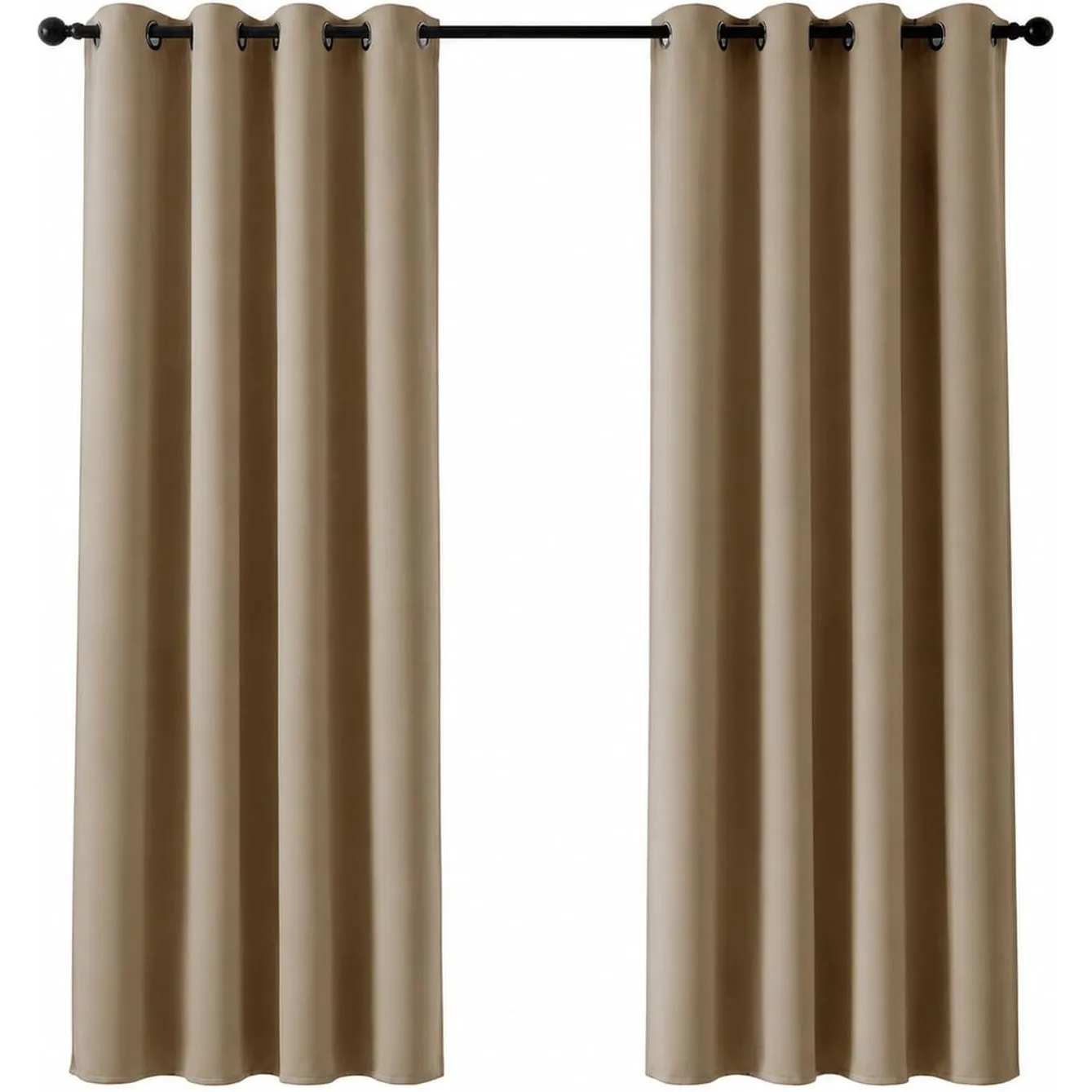 Deconovo Wohnzimmer Gardinen Modern Blickdichte Vorhänge mit Ösen Taupe