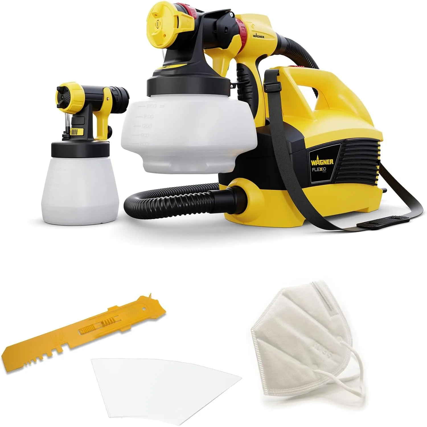 WAGNER Farbsprühsystem W 690 FLEXiO für Wand- und Latexfarben, Lacke & Lasuren im Innen- & Außenbereich, 15 m²-6 min, B…