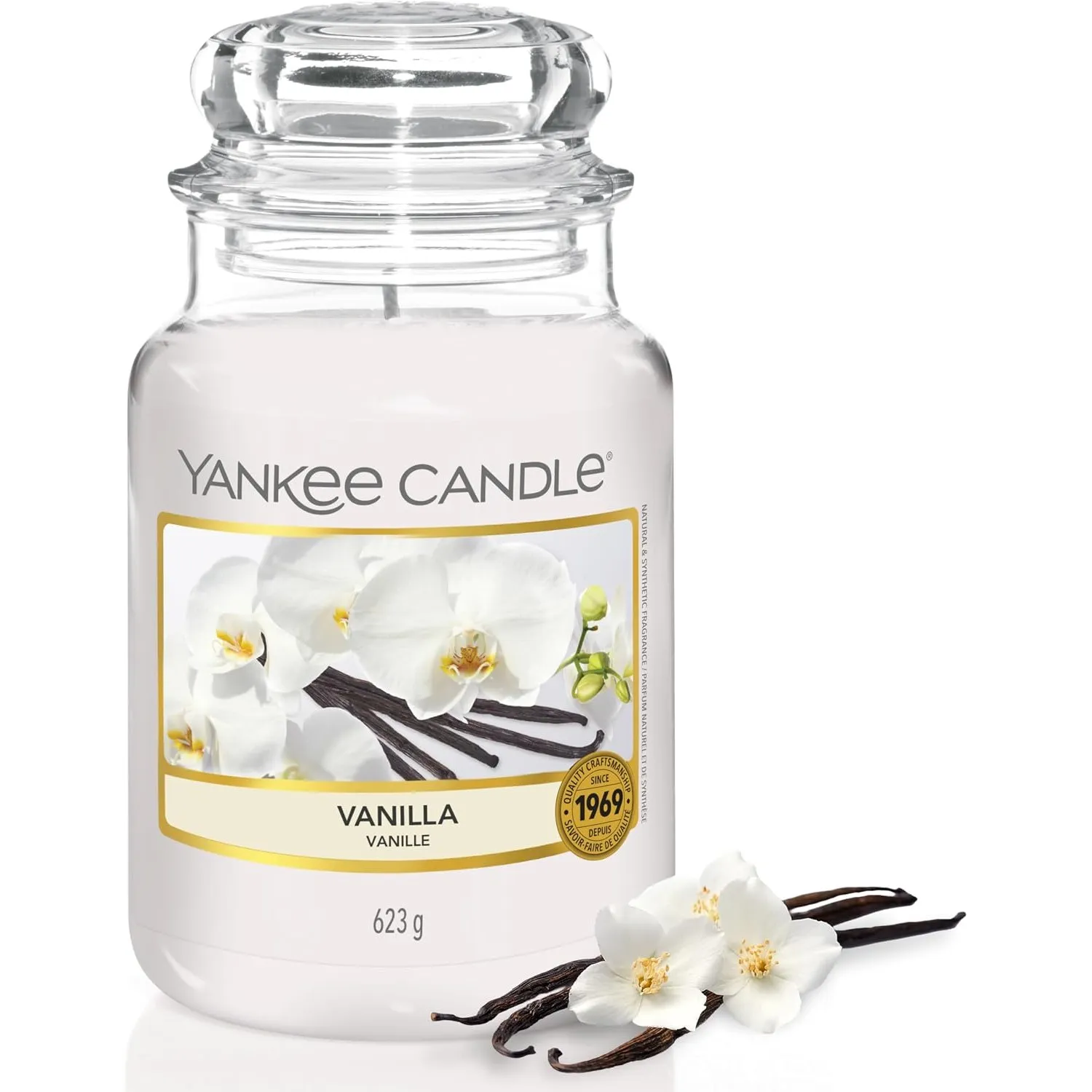 Yankee Candle Duftkerze im Glas (groß) | Vanilla | Kerze mit langer Brenndauer bis zu 150 Stunden | Perfekte Geschenke …