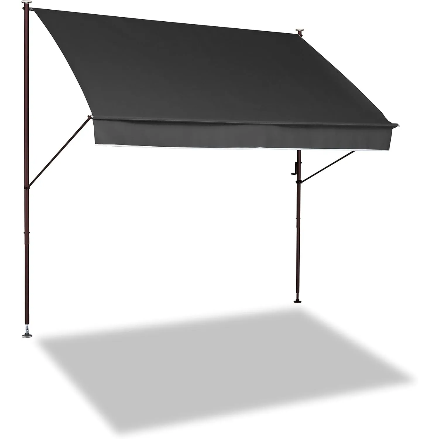 ANGERER Klemmmarkise Style dunkelgrau, 350 cm | Markise für Sonnenschutz, Montage ohne Bohren, ideale Balkonmarkise für…