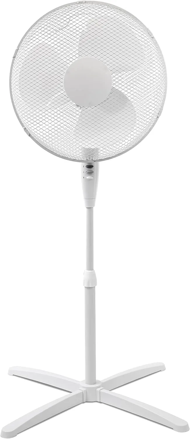 ito Floor Fan 40 cm Diameter White Oscillating + 3 Speeds Adjustable Height / Adjustable Incline